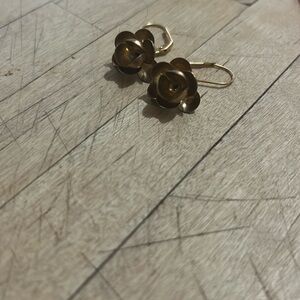Lotus earrings made locally in Vermont